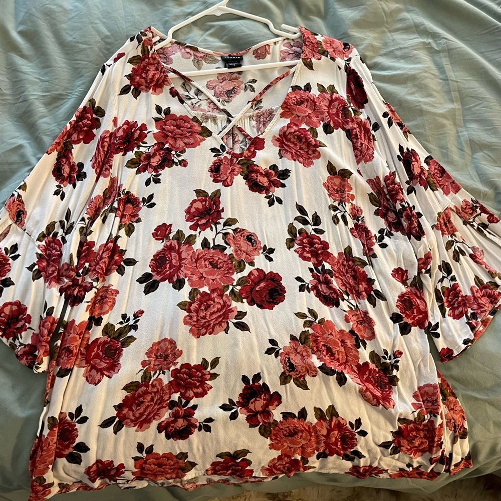 Plus size floral blouse